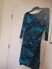 Chaps Women's Stunning Floral Print Knee-length Dress With Side-Ruching Size XL