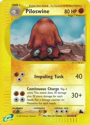 Piloswine 43 144 Pokemon Skyridge Reverse Holo Rare Card NM EBay piloswine-43-144-pokemon-skyridge-reverse-holo-rare-card-nm-ebay