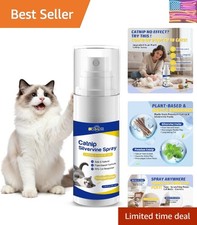 Upgraded Catnip Spray for Cats with Silvervine, Natural Dual-Plant Formula .