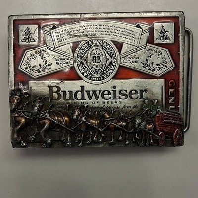  Vintage Budweiser Clydesdale Belt Buckle Markatron T-150 King of Beers3D