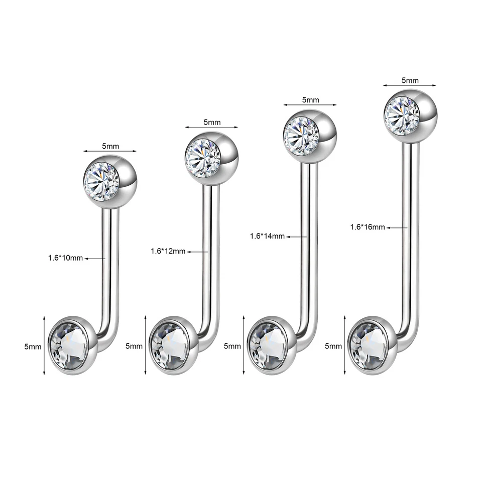 1 Pc 14G Titanium Crystal Christina Piercing VCH Piercing Women Genital Jewelry - Image 2 of 4