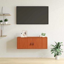 WALPLUS Wall Cabinet Wax Brown 80x30x30 cm Solid Pine Wood Storage Display Unit