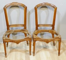 Paire De Chaises d'époque Transition Louis XV Louis XVI En Fût De Chêne XVIII èm