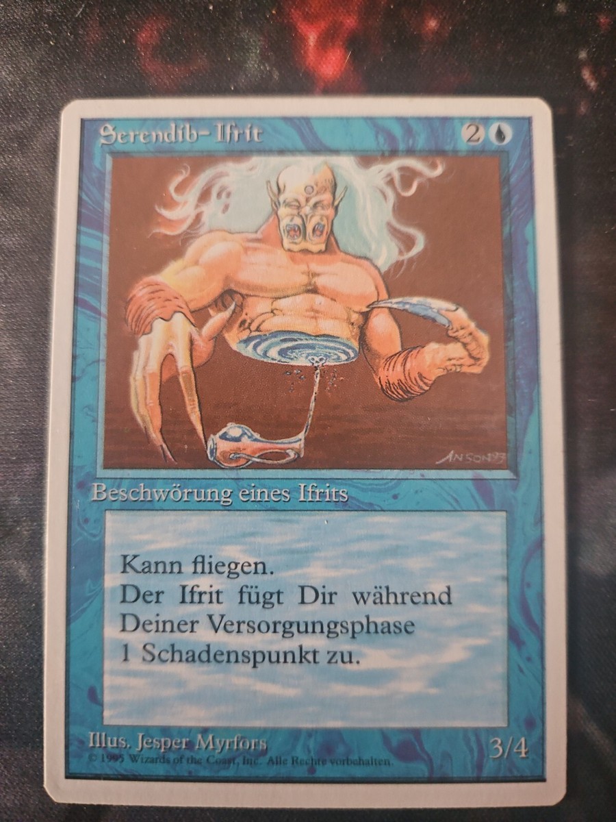 Magic Mtg Serendib Efreet FWB GERMAN Foreing White Border Vintage
