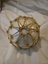 Shell Fishing Float Nautical Maritime White Pearl Net Buoy Ball Decor 7 inch 