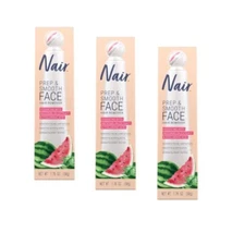 🔥 3X Nair Prep & Smooth Face Exfoliating Facial Hair Removal for Woman 1.76 oz 