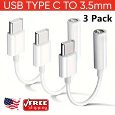 3Pack USB C Type C to 3.5mm Aux Jack Headphone Adapter For iPhone 16/15 Pro Max