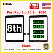 Touch Screen Digitizer Button for iPad 8th 10.2 2020 A2428/2429/2270/2430 Black