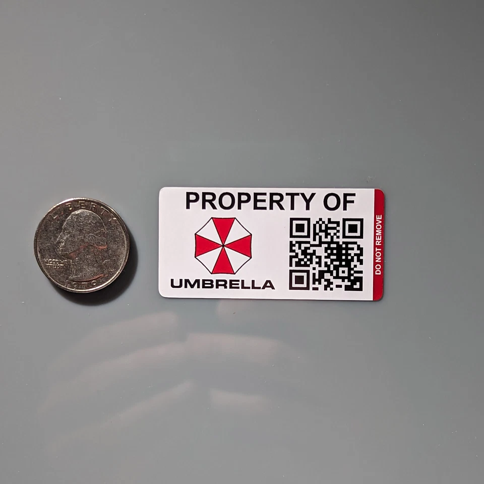 Umbrella Corporation Asset Tags (Vinyl Decal Sticker, Car laptop window tumbler  - Image 3 of 4