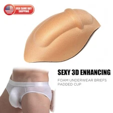 Sexy Men Pad Enlarge Enhancing Push Up Pouch Stereo Cup Briefs Trunks G Thong