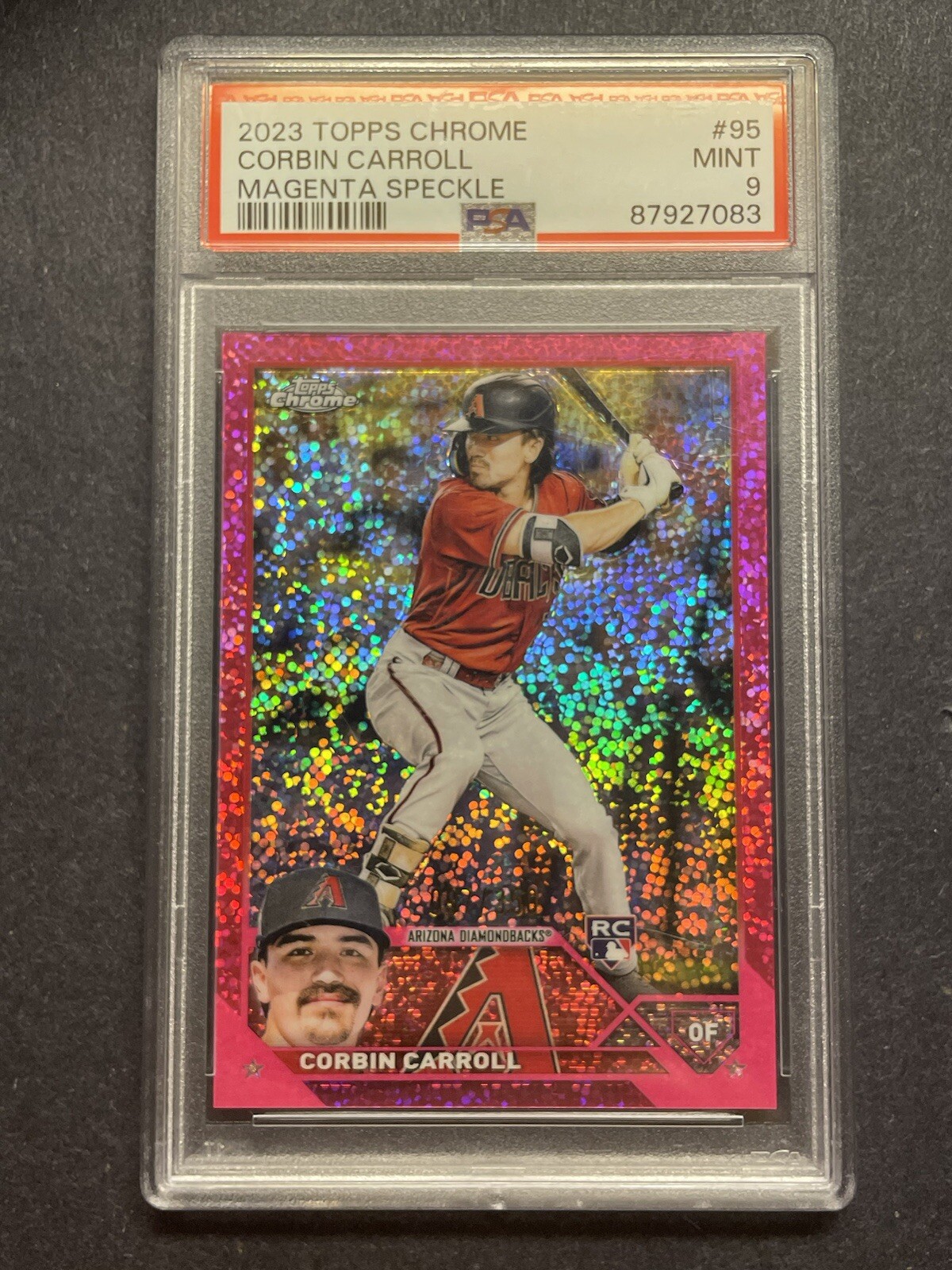 2023 Topps Chrome #95 Corbin Carroll Magenta Speckle /350 RC PSA 9