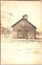 Postcard RPPC Two Women Long Dresses Small Church Bell Unknown D183