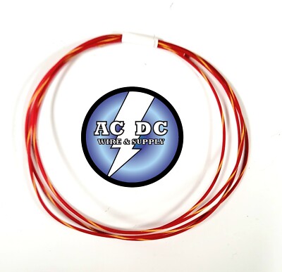 AUTOMOTIVE WIRE 22 AWG HIGH TEMP TXL WIRE RED WITH YELLOW STRIPE 25 FT COIL