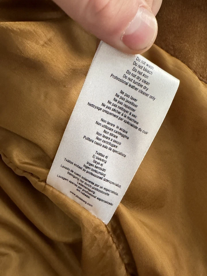 J. Lindeberg Men's Camel Suede Leather Jacket size Small - Image 3 of 4