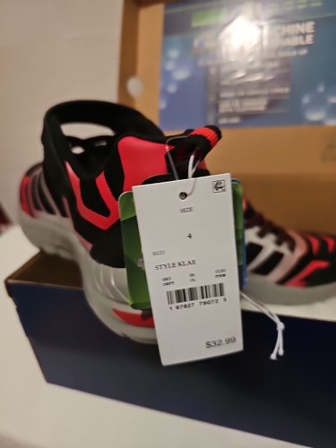 Zapatillas deportivas S Sport de Skechers NIÑOS espuma viscoelástica con cordones elásticos, KLAE/Rojo ~ 4 - Imagen 4 de 17