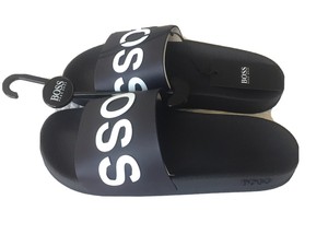 mens white hugo boss sliders