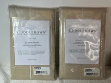 (2) Cuddledown 100% Cotton 400 Thread Count Euro Shams Sand Color ~ King  NWT