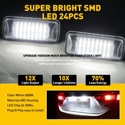 LED License Plate Lights For Subaru Forester Impreza Number Tag Bulbs 1200LM EAH