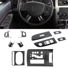 Carbon Fiber Steering Wheel Gear Shift Cover Trim for Jeep Grand Cherokee 06-10