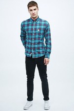 ⭐NEW Franklin Marshall LARGE VINTAGE Columbia Plaid Shirt £65 Green Mens Check L