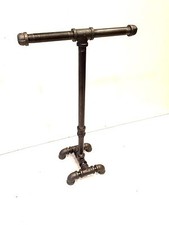 Industrial Urban Iron Pipe Double Toilet Paper Holder Free Standing Stand