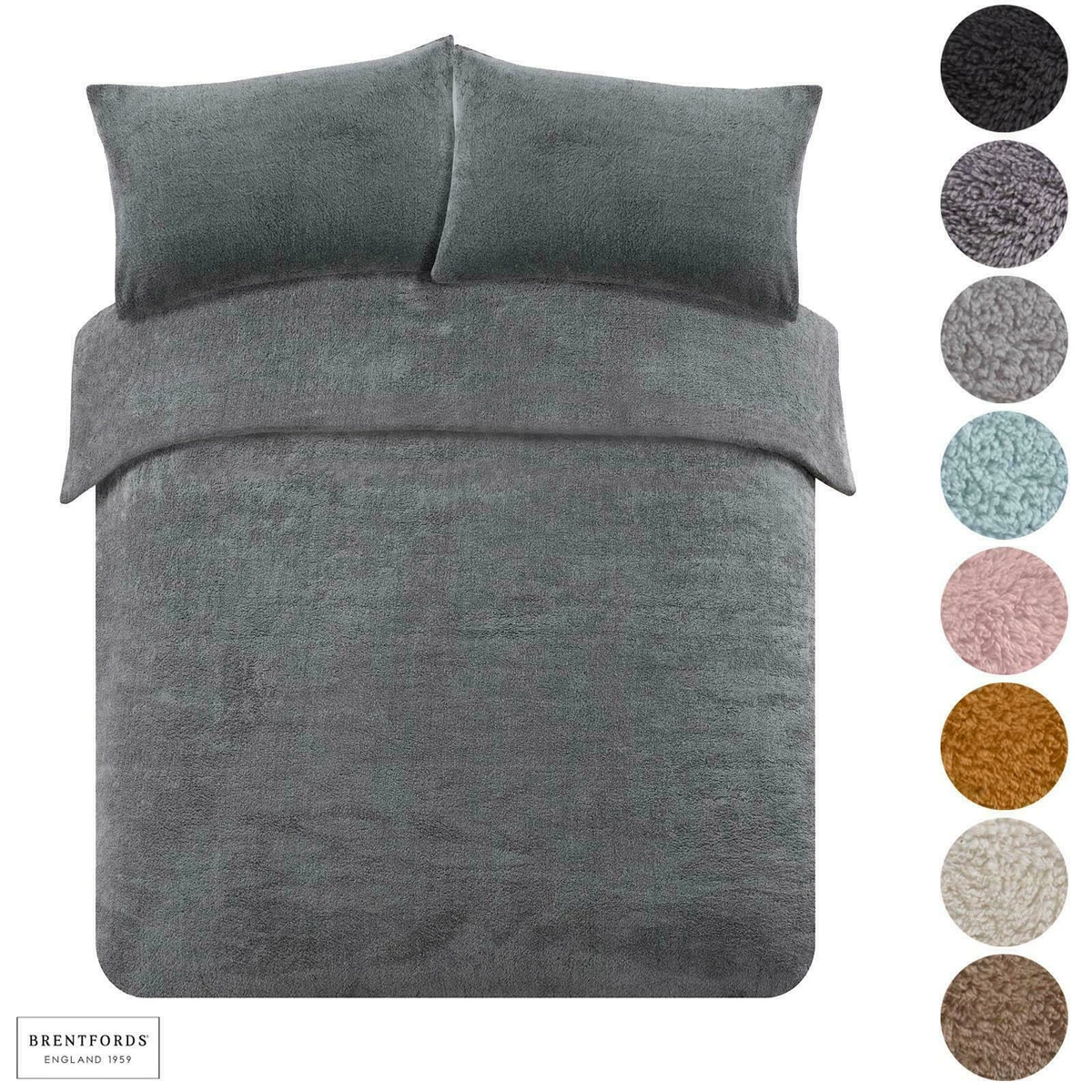Brentfords Teddy Bear Fleece Duvet Cover with Pillow Case Thermal Warm  Bed Set | eBay