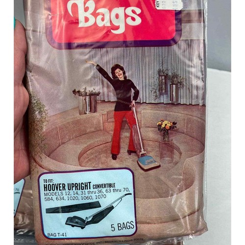 Vintage Topcrest Hoover Upright Vacuum Cleaner Bags T-41 Hoover Upright 1970s - Picture 2 of 4