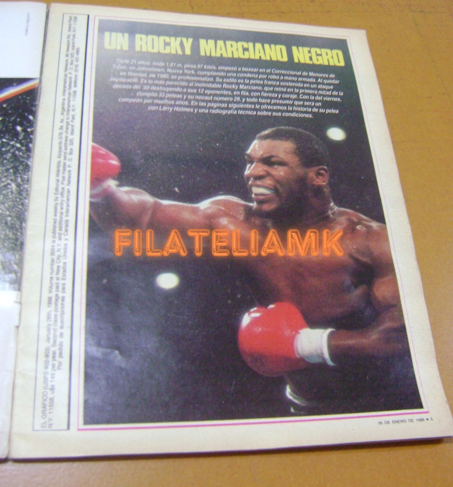 El Grafico Magazine Mike Tyson USA Boxer On Cover 1988 - Picture 2 of 6