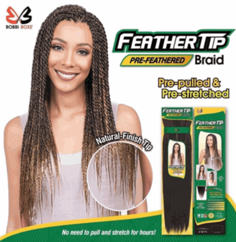6 Pack Bobbi Boss Pre Feather Tip Braiding Hair 100 Afrelle Kanekalon 3oz 54