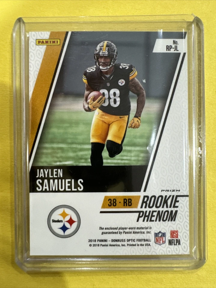 2018 Donruss Optic Phenom Jerseys Jaylen Samuels #RP-JL Rookie RC NFL - Image 2 of 2