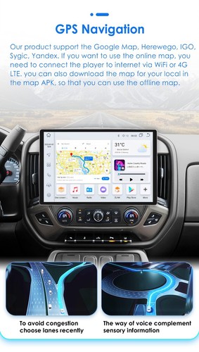 Carplay For 14-18 Chevrolet Silverado GMC Sierra 13.1'' Car Stereo Radio GPS CAM - Picture 18 of 24