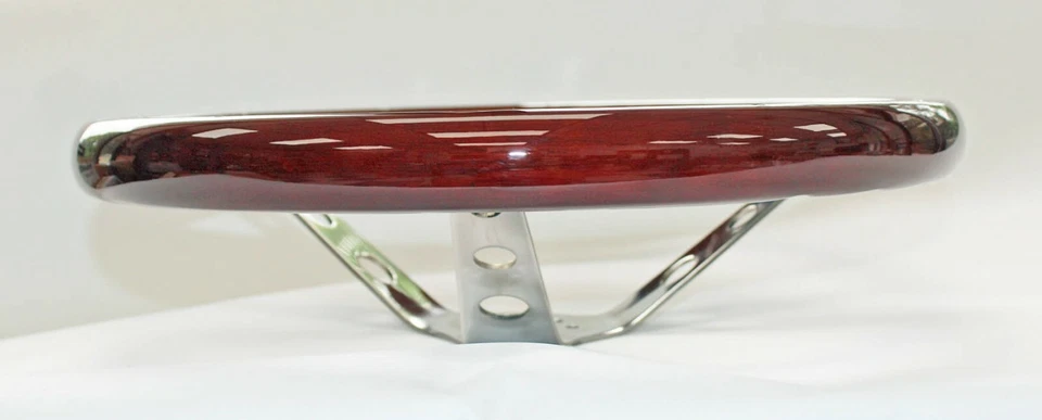 Volante de madera Bronco F100 F150 F250 F350 agarre de alto brillo con remaches 15" Foto 4 de 4