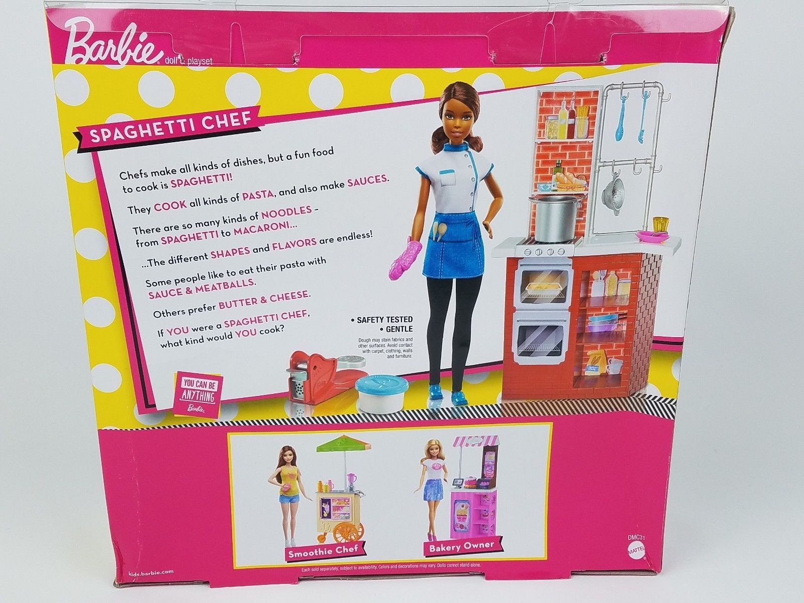 barbie spaghetti chef doll & playset