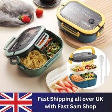 2 Layer Lunch Box Microwave Bento For Kids Adult Food Container Storage Box UK