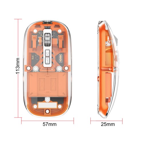 Transparent wireless mouse 2.4G silent charging power display with RGB Light - Picture 15 of 24
