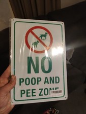 2 Pack No Pee and Poop Zone Dog Yard Sign, 12"X 8" .04" Aluminum Reflective Sign