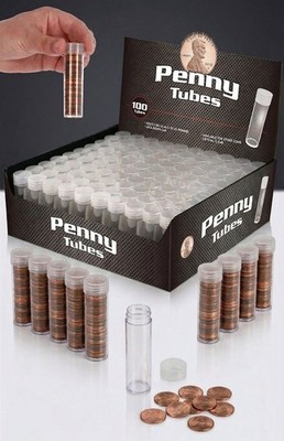 100 Coin Tubes Cent Penny Wheat Indian Head Safe Storage BCW High Quality 1 Box