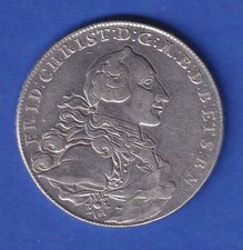 Brandenburg-Bayreuth Silbermünze 1 Taler Markgraf Friedrich Christian 1766 B vz
