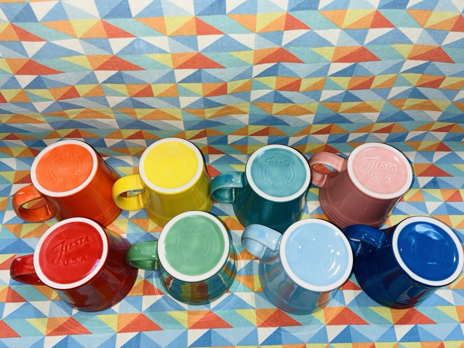 NEW bright set of 8 FIESTA TAPERED  MUGS  15 oz FIESTAWARE Free Shipping
