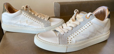 ZADIG  VOLTAIRE 116202 Leather Low Top Studded Sneakers White EU39 US 8.5 ITALY