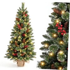 3ft Tabletop Christmas Tree Pre-Lit with LED Lights - Small Artificial Mini