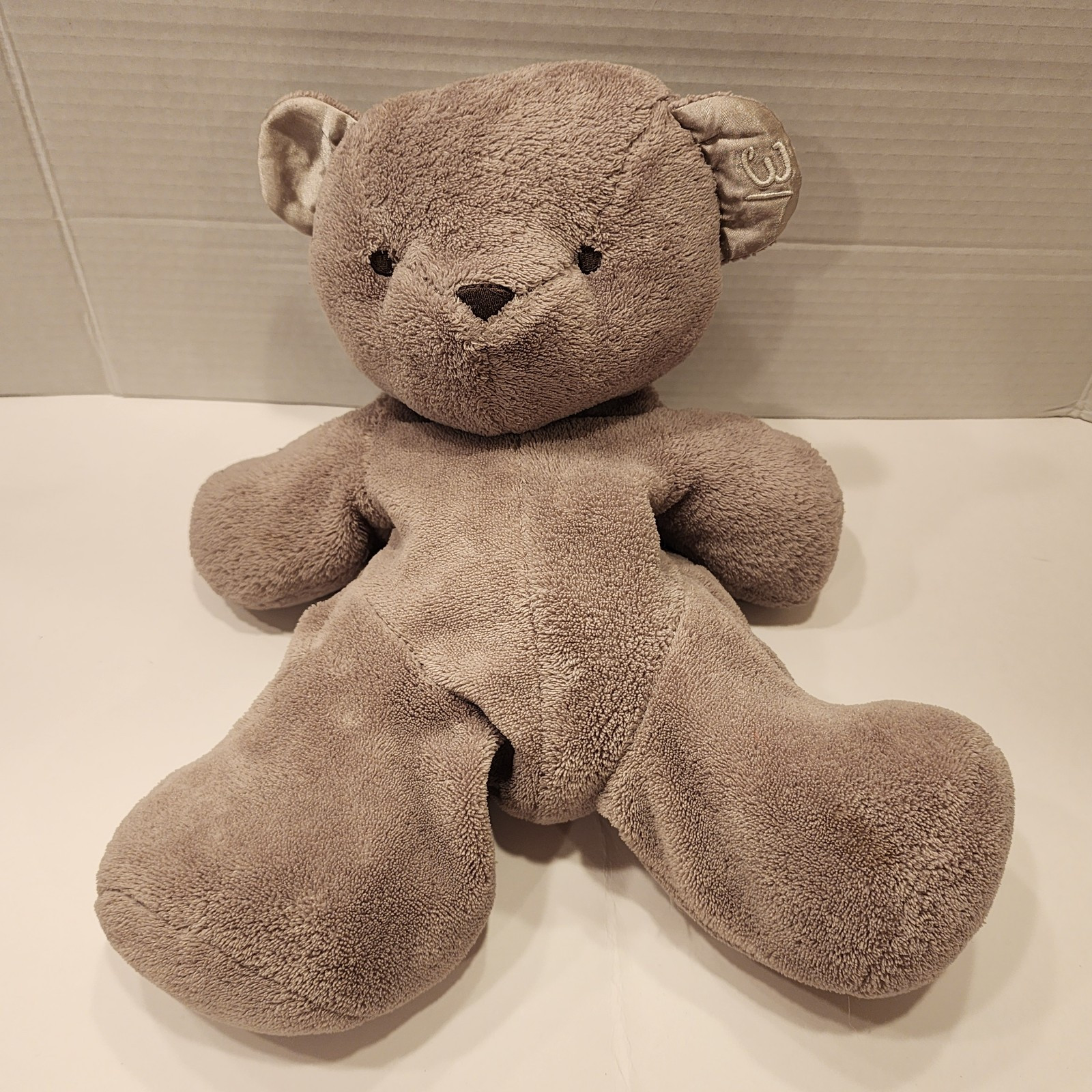 Thirty One Gray Teddy Bear Plush Stuffed Animal with Zipper Back