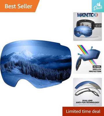 Anti-Fog Ski Goggles PRO Replacement Lens - 20+ Magnetic Styles & VLT Options