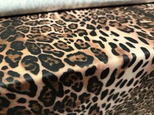 Ponte Roma Double Jersey Knit Fabric, Per Metre - Ocelot Print - Brown & Cream