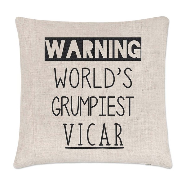 Warnung Worlds Grumpiest Vicar Kissenbezug Gott Worlds Best Geburtstag-image