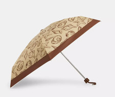 Coach Dark Natural Black UV Protection Mini Umbrella With Shell Print CBM53 
