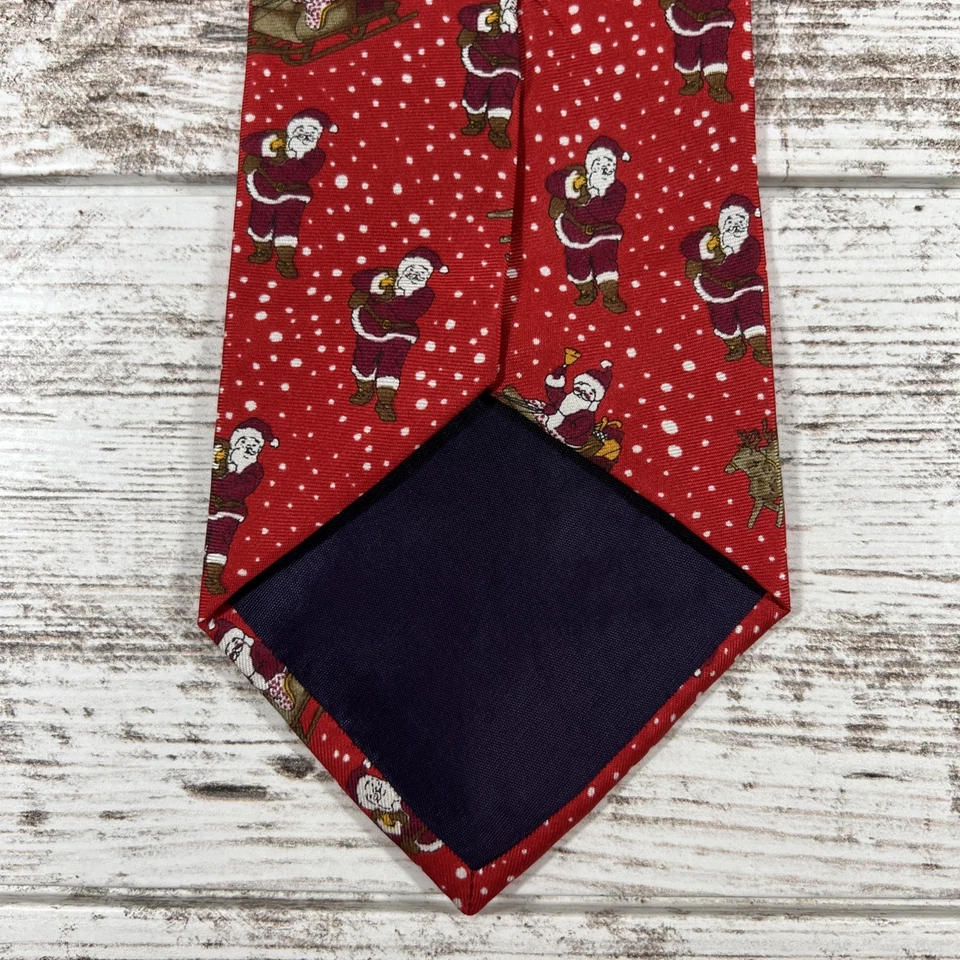 Галстук мужской Stafford (100% шелк) сделано в США (L-56 дюймов/W-4 дюйма) Santa Claus Christmas - Изображение 3 из 4