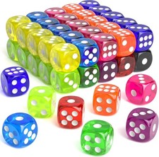 60 Pieces Dice Set, 16mm Standard Bulk 6 Sided Colored Dices for Board Games,...