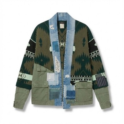 Greg Lauren x Alanui Cashmere Patchwork Kimono
