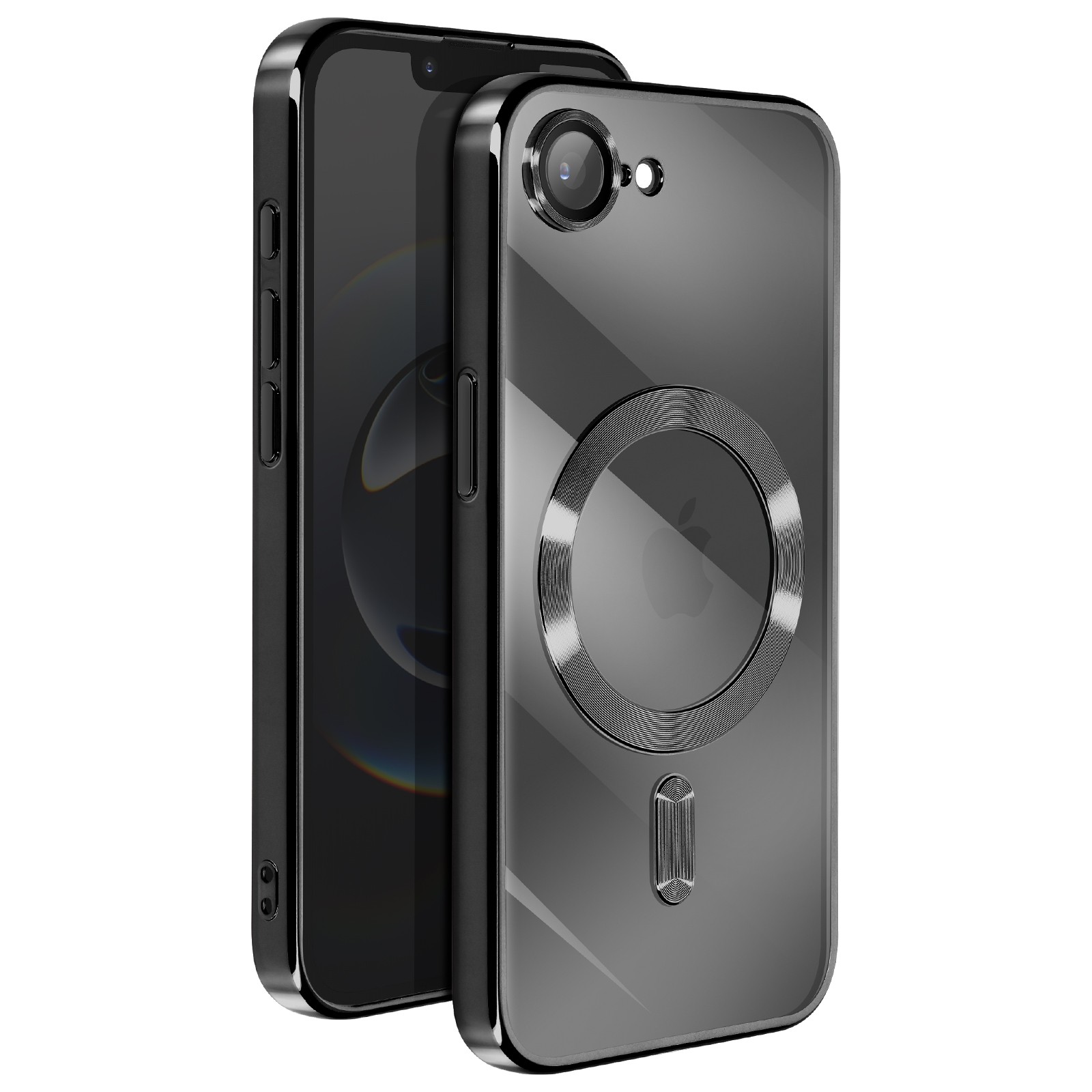 Coque iPhone 17e Avizar transparente silicone tpu antichoc bleu